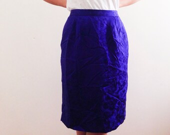 Purple floral silk skirt