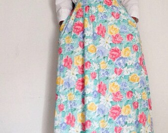 NWT vintage floral long A-line midi skirt size medium