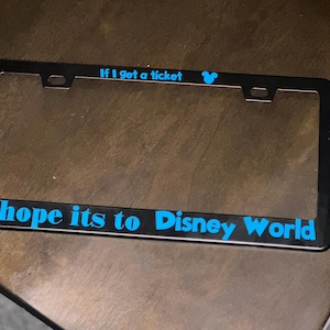 Disney world license plate frame