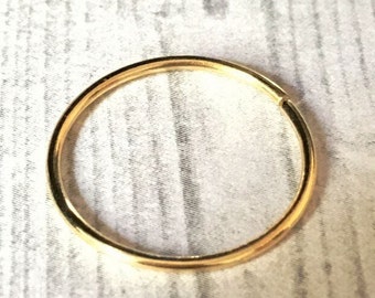 14K Gold Hoop Ring, Extra Large Hoop, 13mm, 14mm, 15mm or 16mm, 12, 14, 16, 18 or 20 Gauge, Continuous Hoops, 14K Gold Earring, Endless Hoop