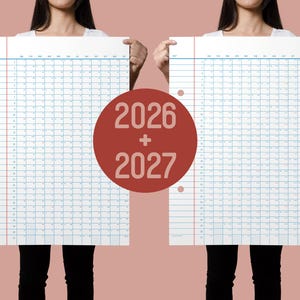 2026 + 2027 Wall Planner | Large 50x70cm Recycled Paper Calendar | Bundle