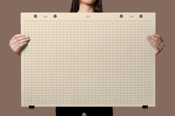 2026-2028, 3 Year Wall Planner | 90x62cm | Get an Overview of 2026