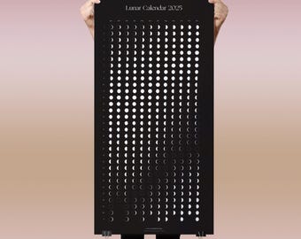 2025 Lunar Calendar | 50x100cm | Track the moon&#39;s phases throughout 2025 with this elegant lunar calendar.