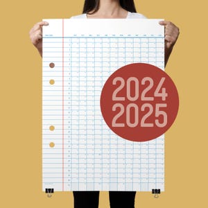 2024/2025 Academic Wall Planner | 50x70cm | Get an overview of 2024 and 2025 with this large wall calendar | Perfect for school projects