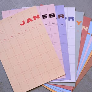Large Undated Wall Planner | A3 Size | Individual pages | Wall Calendar | Colorful Design | Plan your year