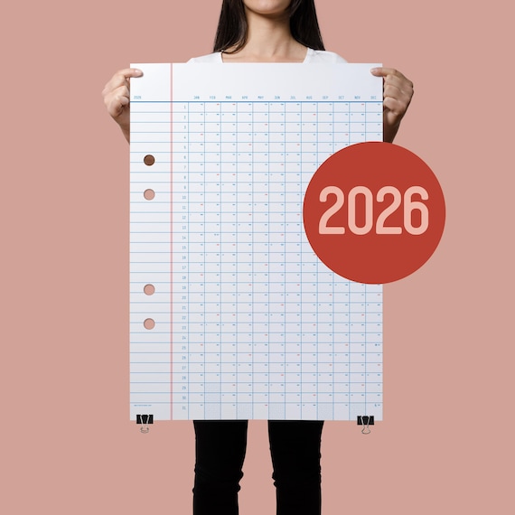 2026 Wall Planner | Large 50x70cm Recycled Paper Calendar