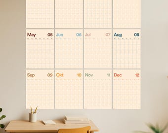 A3 Undated Wall Calendar | Large Monthly Wall Planner A3 Wall Planner individual pages |  Light Beige