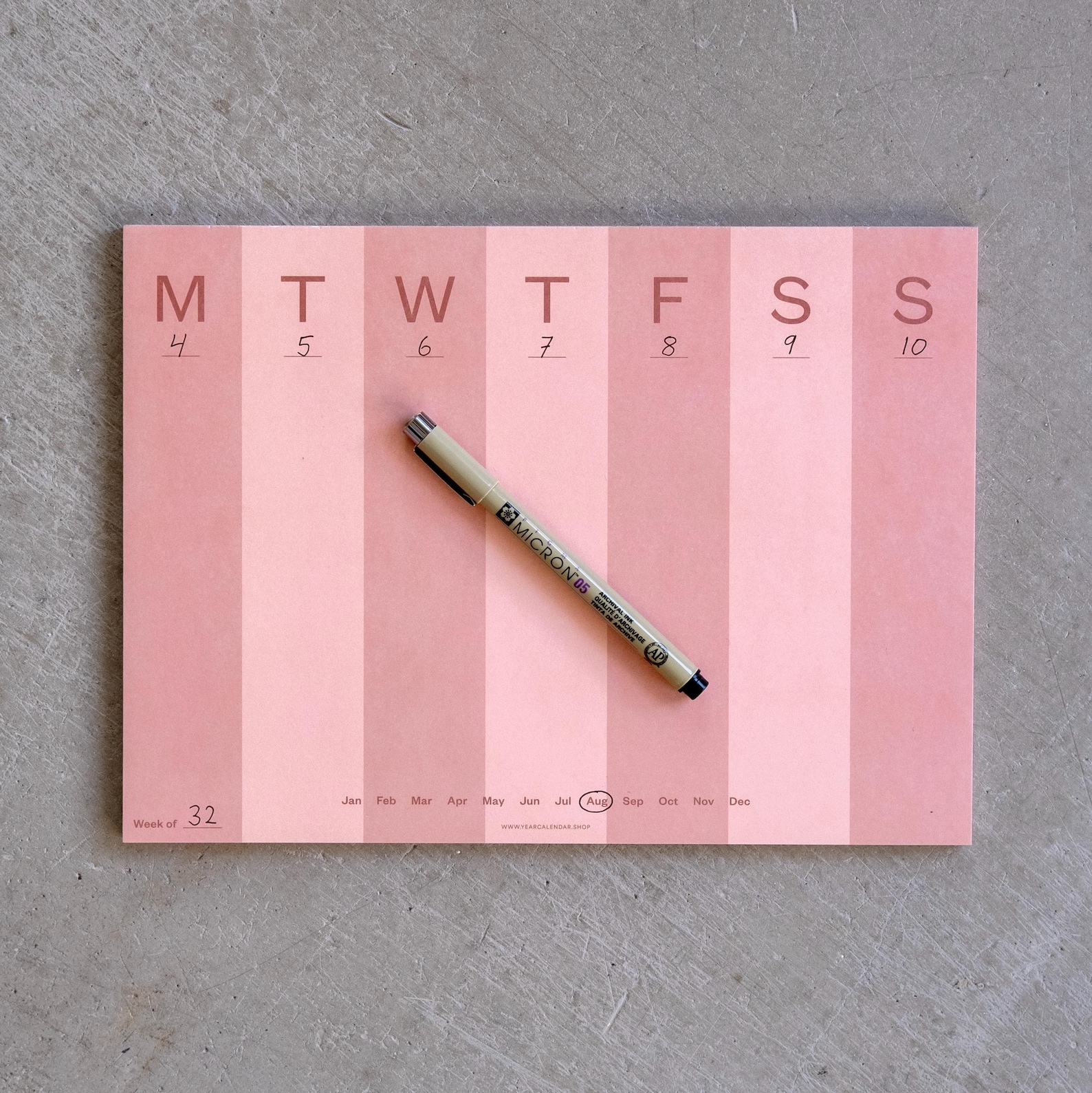 A4 Weekly Planner Pad | Pink Stripe Desk Notepad - Etsy