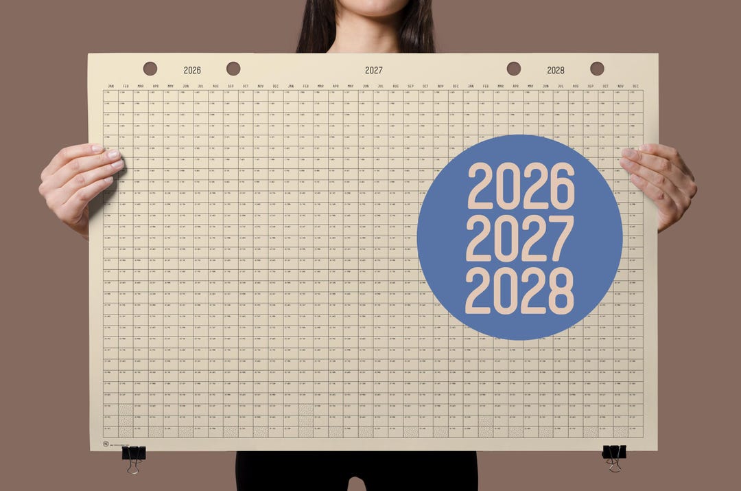2026-2028, 3 Year Wall Planner | 90x62cm | Get an Overview of 2026