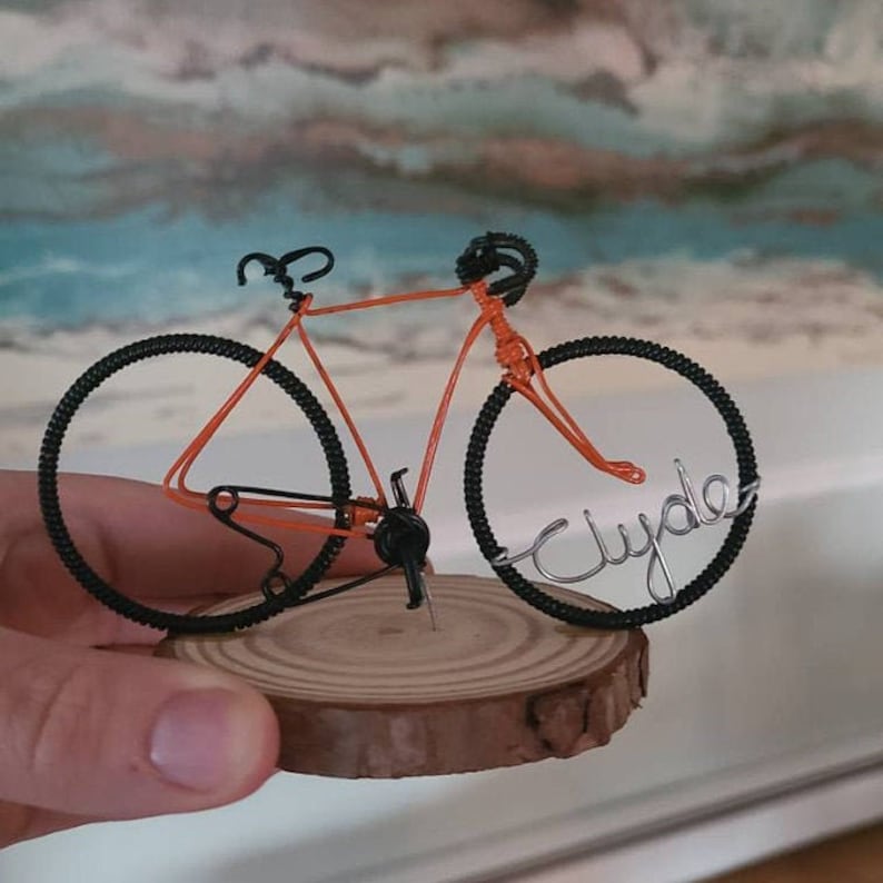 Cadeau pour cyclistes, Cadeau de Noël dornement de vélo. Orange