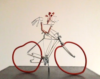 Personalised bicycle gift, wedding cake topper.