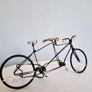 Personalised Tandem Bicycle Wedding Cake Topper: Handmade Wire Sculpture