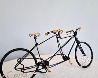 Personalized Wire Tandem Bicycle Cake Topper, Wedding Engagement Gift