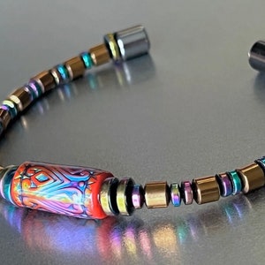Mood Bead Bracelet with Copper & Rainbow Finish Magnetic Beads image 3