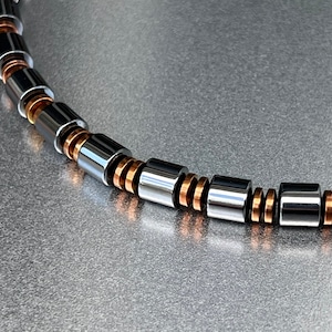 Bestseller seit 2012!  Maskuline 8 mm Chunky Style Armband oder Halskette mit Magnet Trommel Perlen, Kupfer Finish Magnetische Rondelle Spacers ~