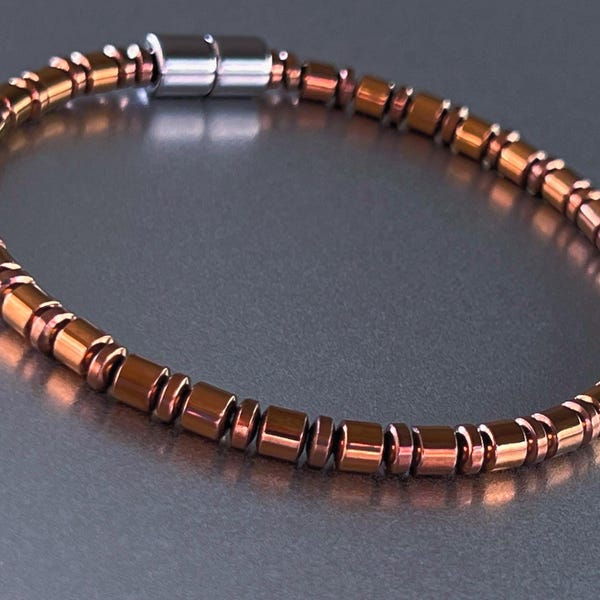 Copper Finish Magnetic Bracelet, Anklet, or Necklace, Strong Clasp