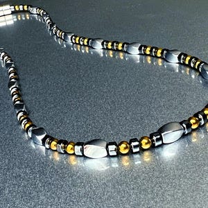 Elegantes Silver Twist, Gold & Black Magnet Armband oder Halskette mit extra starkem Magnetverschluss!