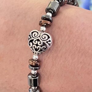 Brighton-stil hjärtformad magnetisk armband med kopparmagneter och extra starkt spänne ~ bild 3