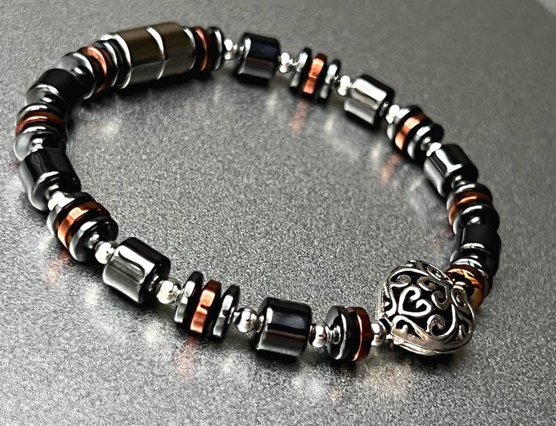 Brighton-stil hjärtformad magnetisk armband med kopparmagneter och extra starkt spänne ~ bild 8