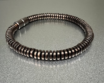 Bronze Magnetic 6mm Rondelle “Slinky” Style Bracelet or Necklace with Super Strength 8mm Magnetic Clasp!