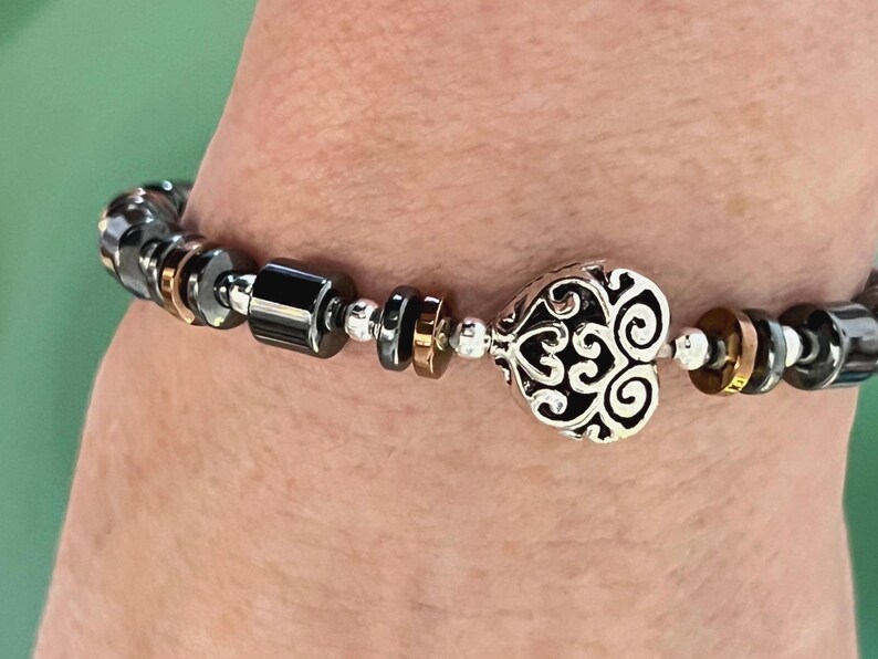 Brighton-stil hjärtformad magnetisk armband med kopparmagneter och extra starkt spänne ~ bild 10