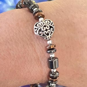 Brighton-stil hjärtformad magnetisk armband med kopparmagneter och extra starkt spänne ~ bild 12