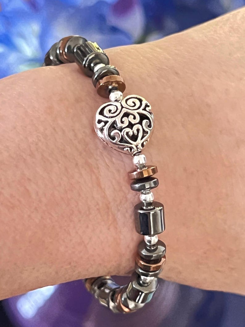 Brighton-stil hjärtformad magnetisk armband med kopparmagneter och extra starkt spänne ~ bild 12