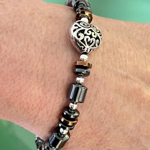Brighton-stil hjärtformad magnetisk armband med kopparmagneter och extra starkt spänne ~ bild 5
