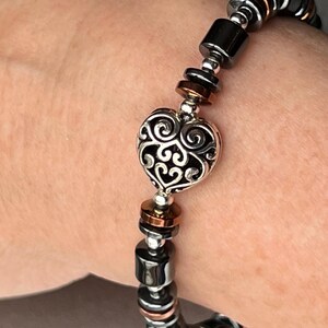 Brighton-stil hjärtformad magnetisk armband med kopparmagneter och extra starkt spänne ~ bild 7