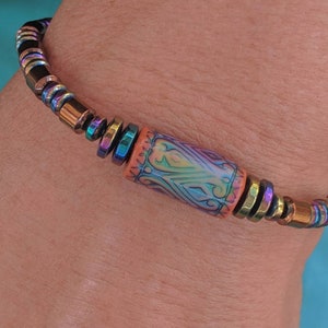 Mood Bead Bracelet with Copper & Rainbow Finish Magnetic Beads image 10