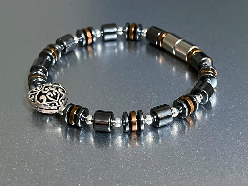 Brighton-stil hjärtformad magnetisk armband med kopparmagneter och extra starkt spänne ~ bild 4