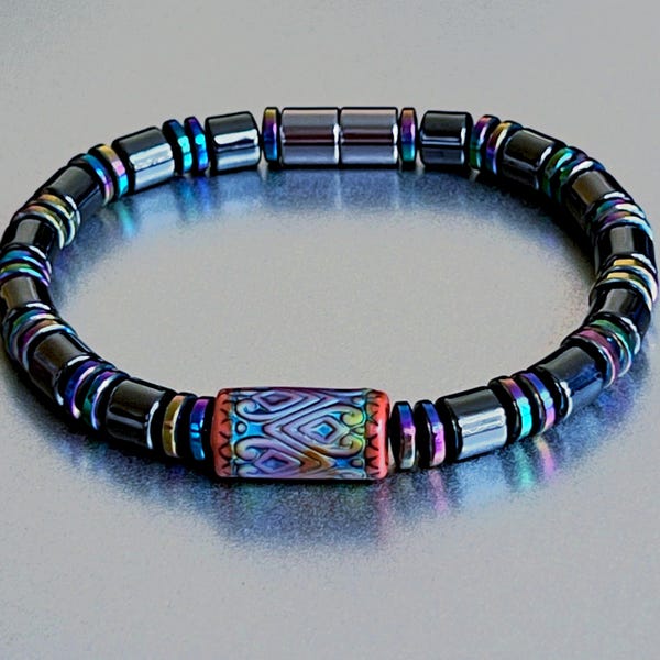 Stimmungsperlen Magnetarmband, Thermosensible Farbwechsel Zentrum Perle