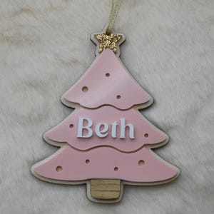 Personalised Bauble | Wood & Acrylic Christmas ornament | Personalised Christmas tree decoration