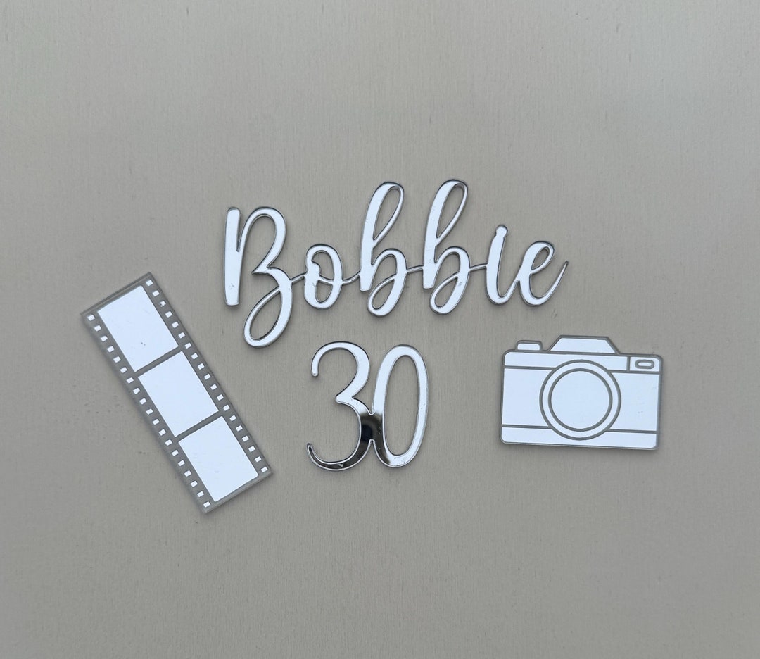 Photography Cake Topper Set | Camera Film Cake Charm | Acrylic ...