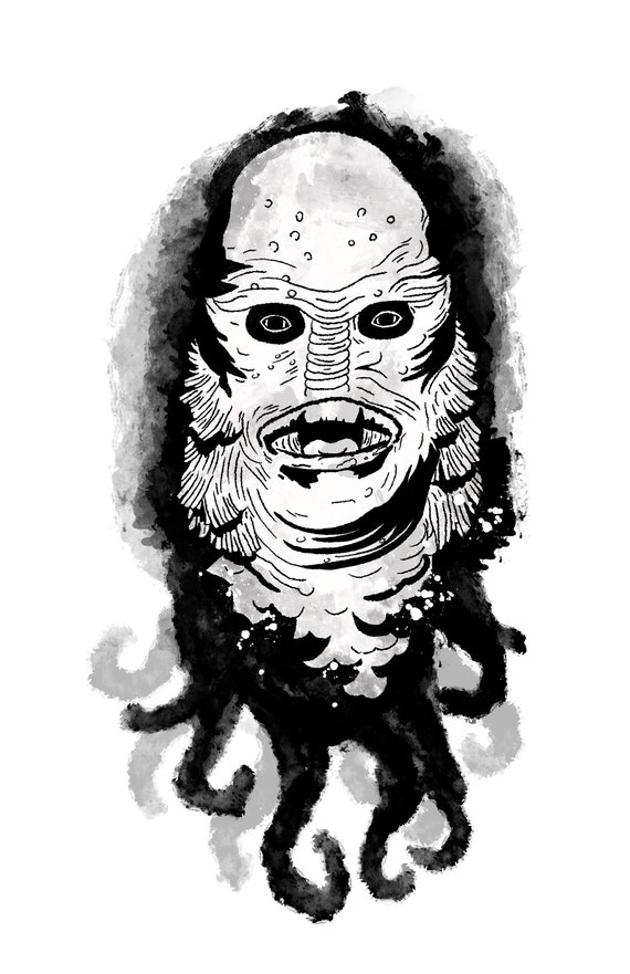 Creature From The Black Lagoon 11 X 17 Print Etsy New Zealand