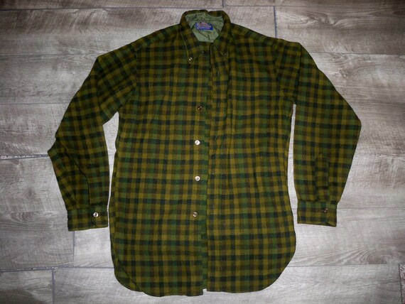 Vintage Pendleton Long Sleeve Wool Flannel Green S