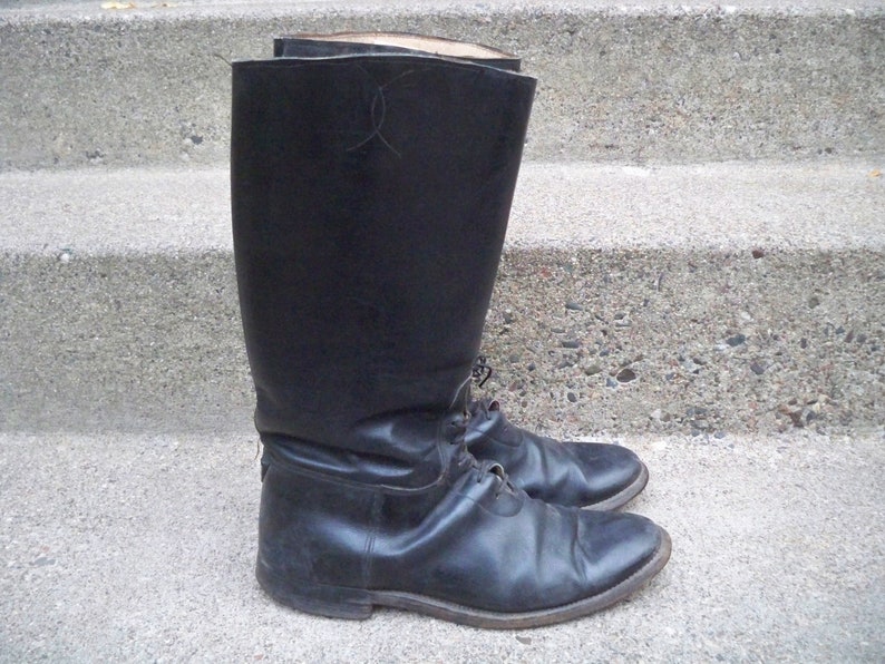 Vintage World War 2 II Era US Black Leather Calvary Riding Motorcycle