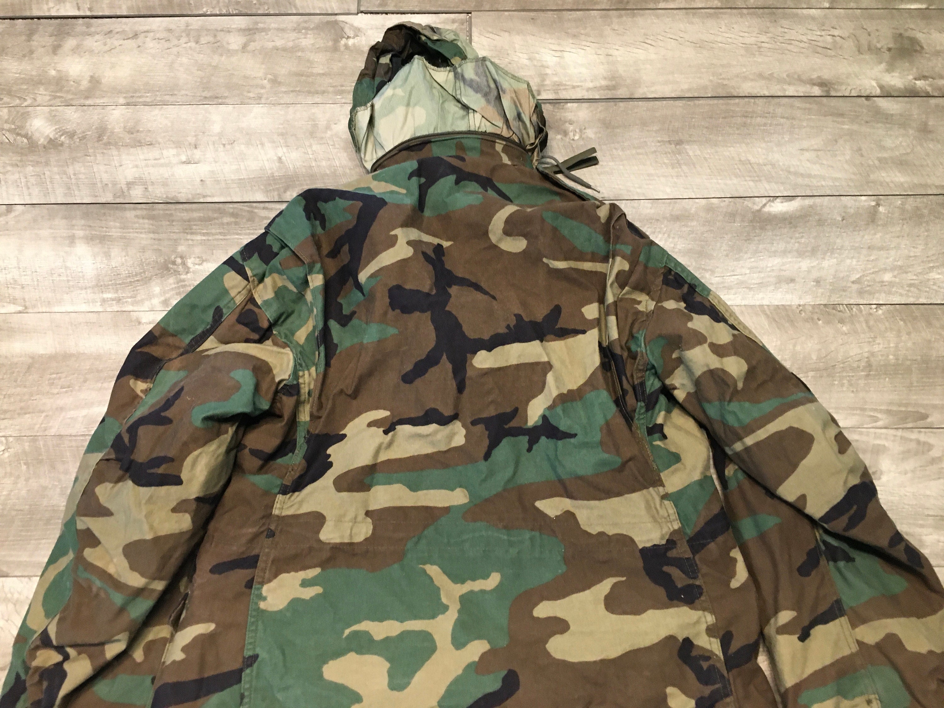 Vintage US Army Cold Weather Woodland Camouflage Camo Jacket