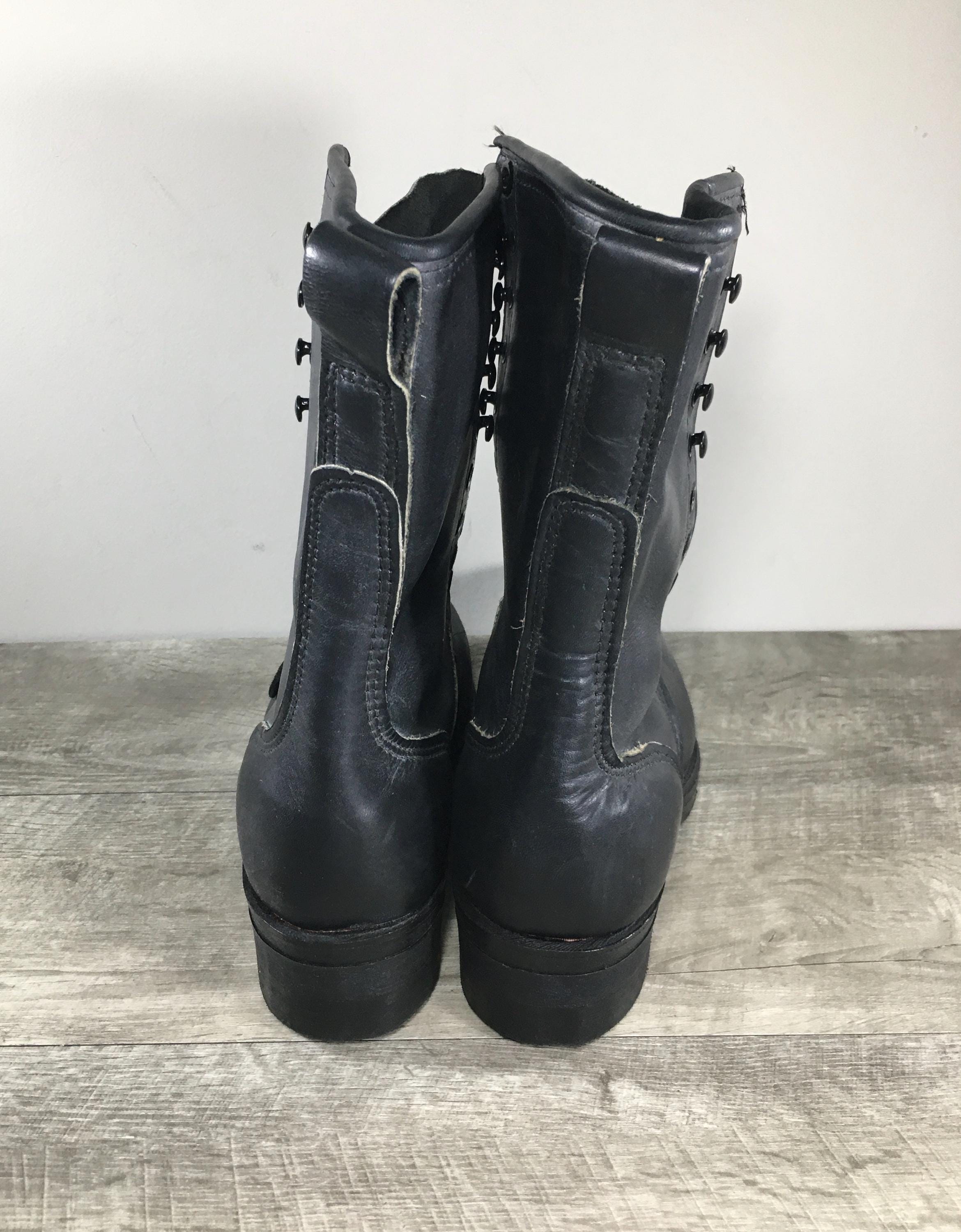 Vintage Linesman Boot Steel Toe Climber Combat Work Black  display picture 1