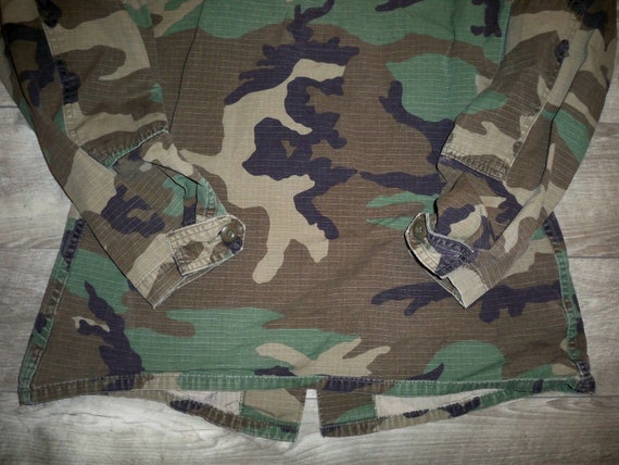 1980 s Vintage US Army Woodland Hot Weather Camo chaqueta camisa