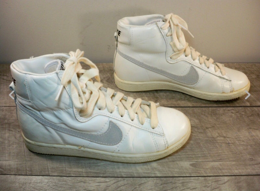 Vintage 1985 Nike Hi Top Men's White Leather - Etsy Norway