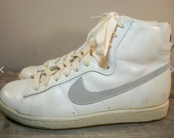 Vintage 1985 Nike Hi Top Uomo Pelle Bianca Scarpe da Basket | Etsy Italia