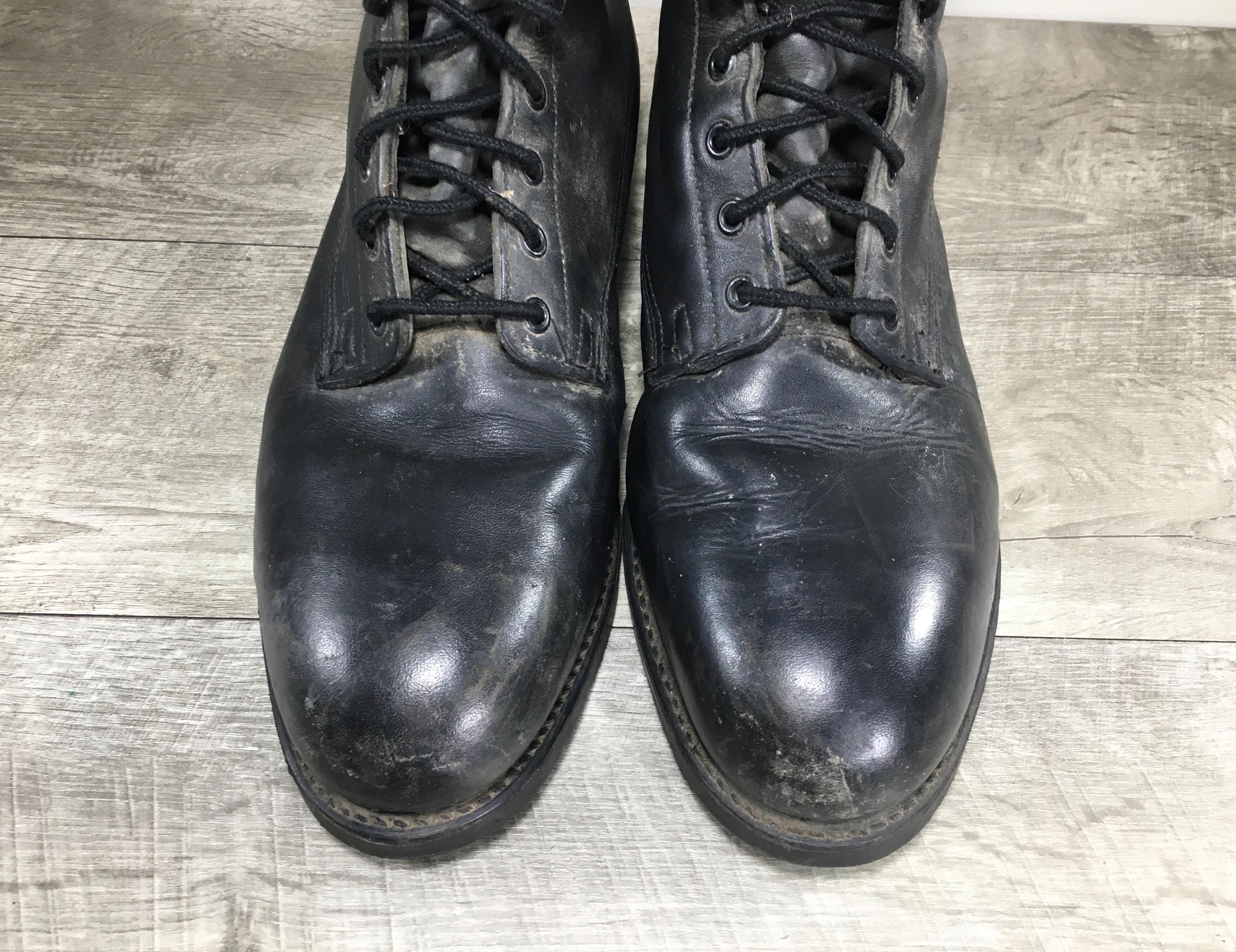 Vintage 80s Combat Mens Work Steel Toe Punk Grunge Goth Black