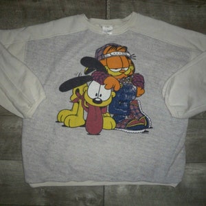 Vintage ‘94 Garfield & Odie Hip Hop CrewNeck SweatShirt Freeze Paws Size Small