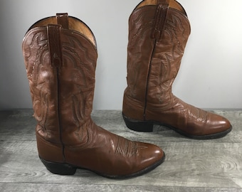 Botas vaqueras para hombre LUCCHESE 2000 T3097R4 Harrison de piel de vaca, talla 9.5 extra anchas, hechas en EE. UU.