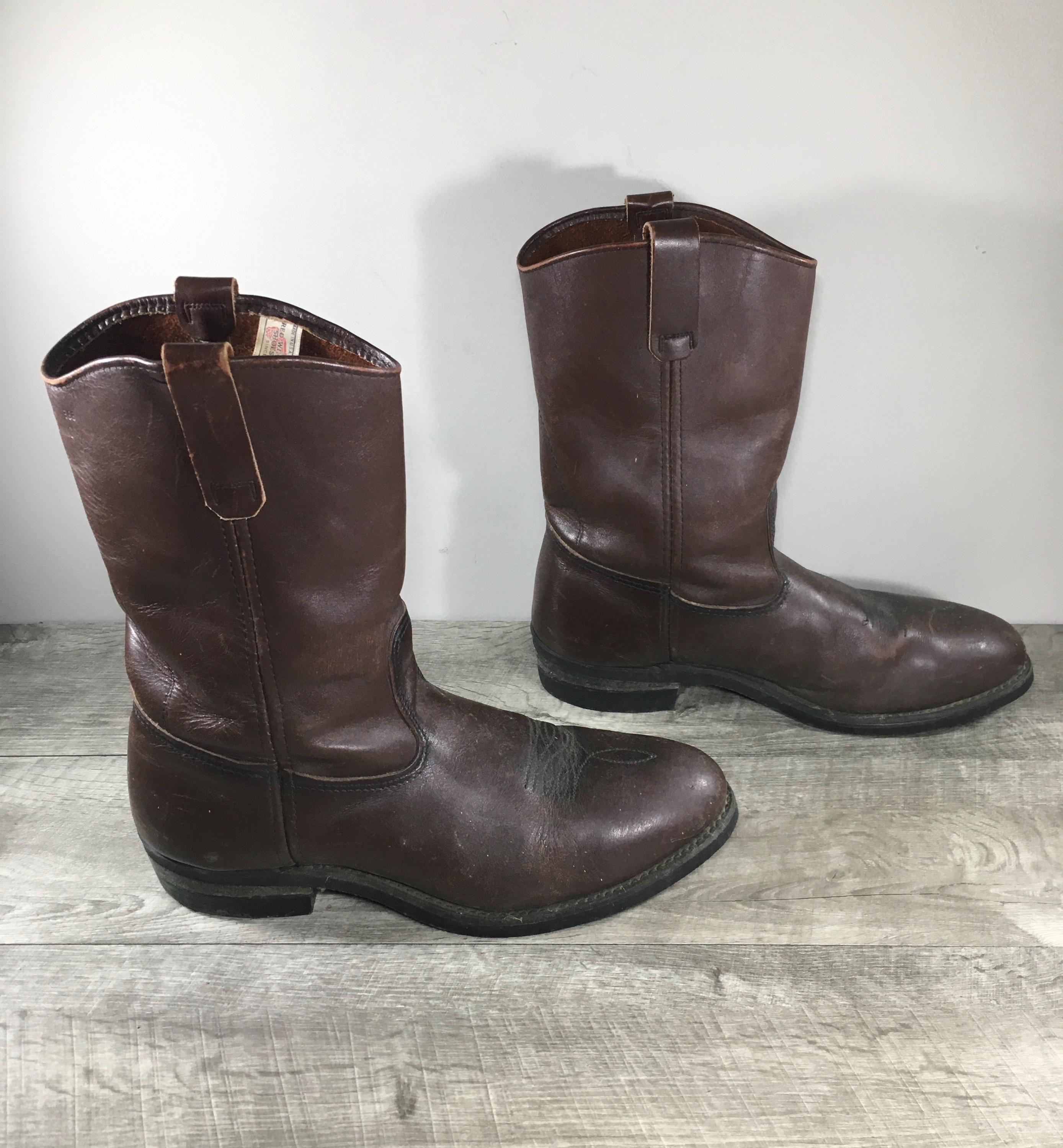 靴 REDWING / 8155 90's pecos boots Vintage Red Wing Pecos Wedge Boots Side Zip Brown Leather