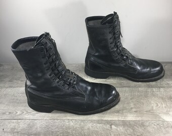 Vintage Addison Shoe Company Flight Military Mens Combat Soft Toe Boots Size 9.5 Made in USA