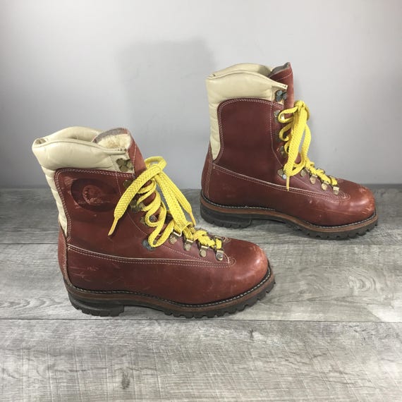 Vintage Chippewa Arctic 50 Mountain Climbing Hiking Sherpa Leather Men's Boots Size 6 Medium Made in USA