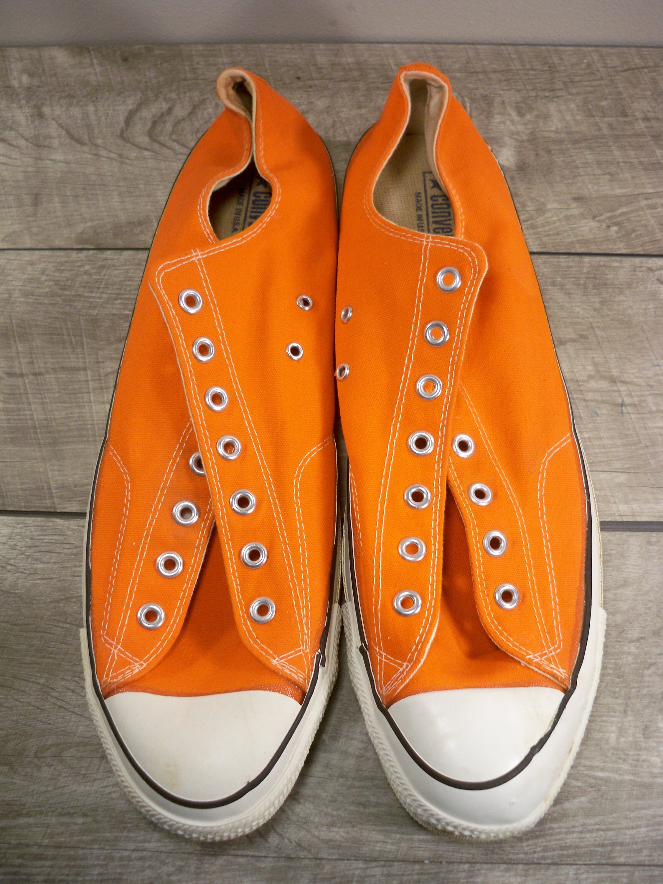 New Old Stock Vintage CONVERSE Chucks All Star Orange Canvas Low