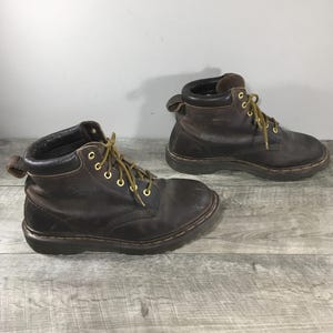 Vintage Dr. Martens 939 Ben Crazy Horse Brown Leather Combat Men’s Soft Toe Boots Size UK 8 US 9 Made in England Grunge Punk Goth